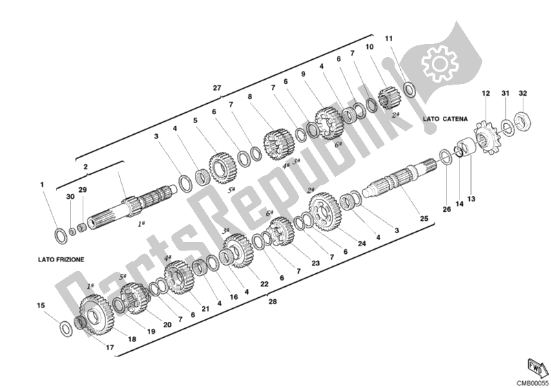 Todas las partes para Caja De Cambios de Ducati Superbike 999 USA 2006